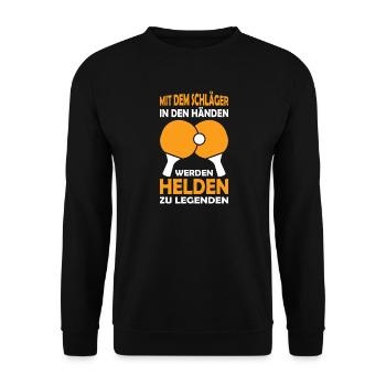 Table Tennis Outfits Table Tennis Player Gifts - Unisex Sweatshirt - black - Front - Alina (178cm) & Michal (187cm)