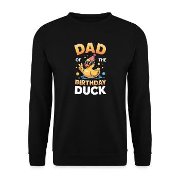 Dad Birthday Duck Party - Unisex Sweatshirt - black - Front - Alina (178cm) & Michal (187cm)