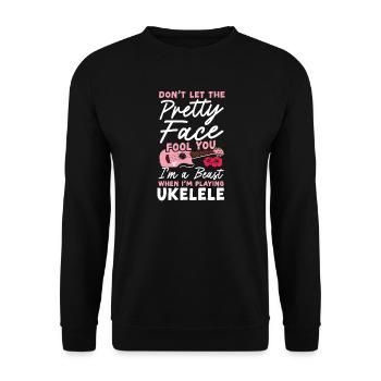 Hawaiian Ukulele Uke Girl Female - Unisex Pullover - Schwarz - Vorne - Alina (178cm) & Michal (187cm)