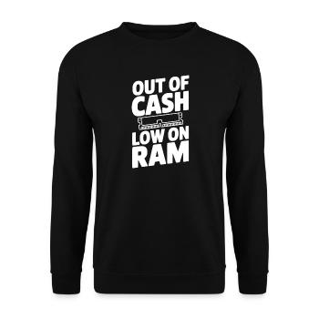 Kein Geld mehr, wenig RAM - Unisex Pullover - Schwarz - Vorne - Alina (178cm) & Michal (187cm)