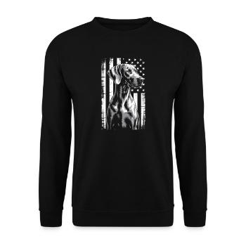 Patriotic Greyhound Portrait - Unisex Sweatshirt - black - Front - Alina (178cm) & Michal (187cm)