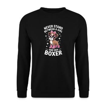 Boxer Hund Sprüche Lustige Boxer Geschenk - Unisex Pullover - Schwarz - Vorne - Alina (178cm) & Michal (187cm)