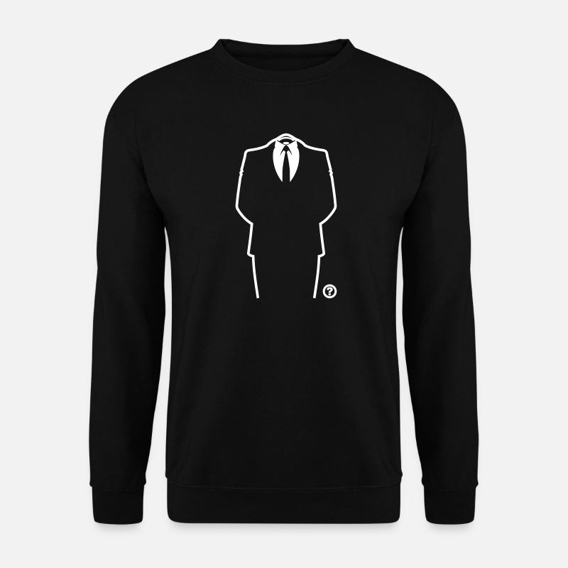 Anon Suit Hacker Mask Shirt - Unisex Sweatshirt - black