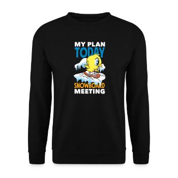 Snowboarding Snowboard Meeting Chairlift - Unisex Sweatshirt - black - Front - Alina (178cm) & Michal (187cm)
