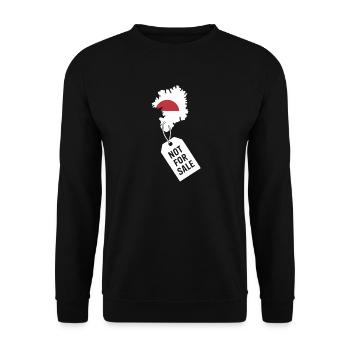 Grönland nicht zum Verkauf – Statement-Design - Unisex Pullover - Schwarz - Vorne - Alina (178cm) & Michal (187cm)