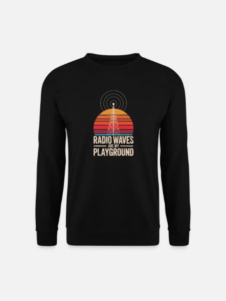 Radio Waves Are My Playground Retro Amateurfunk - Unisex Pullover - Schwarz