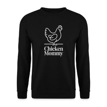 Chicken Mommy Hühner Mom Bäuerin Muttertag Huhn - Unisex Pullover - Schwarz - Vorne - Alina (178cm) & Michal (187cm)
