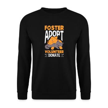 Foster Adopt Volunteer Animal Rescue Cat - Unisex Sweatshirt - black - Front - Alina (178cm) & Michal (187cm)