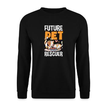 Future Animal Rescuer Adopt Animal Rights - Unisex Sweatshirt - black - Front - Alina (178cm) & Michal (187cm)