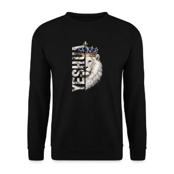 Lion of Judah, King Jesus, Son of Yahweh, Christian - Unisex Sweatshirt - black - Front - Alina (178cm) & Michal (187cm)