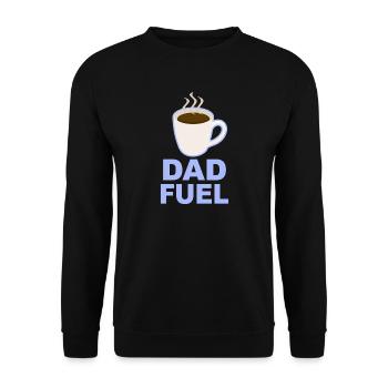 Dad Fuel – Kaffeebetriebenes Papa-Design - Unisex Pullover - Schwarz - Vorne - Alina (178cm) & Michal (187cm)