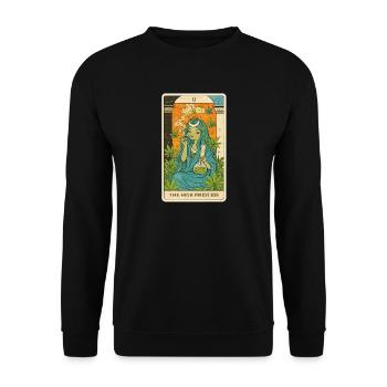 Hohepriesterin Cannabis Tarot - Unisex Pullover - Schwarz - Vorne - Alina (178cm) & Michal (187cm)