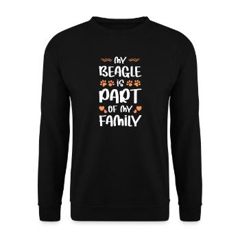 Mein Beagle – Teil der Familie - Unisex Pullover - Schwarz - Vorne - Alina (178cm) & Michal (187cm)