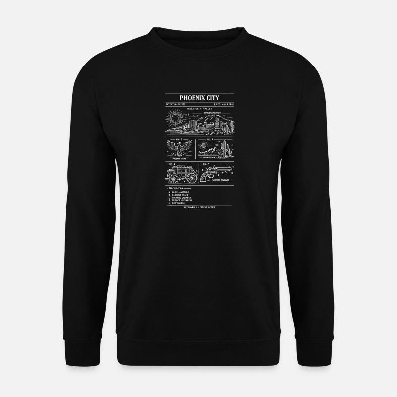 Phoenix City Bauplan - Unisex Pullover - Schwarz