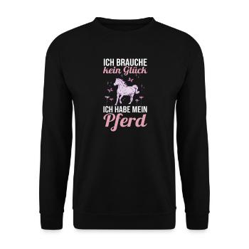 Reiten Pferdeliebhaber Reiterhof Pferde - Unisex Pullover - Schwarz - Vorne - Alina (178cm) & Michal (187cm)