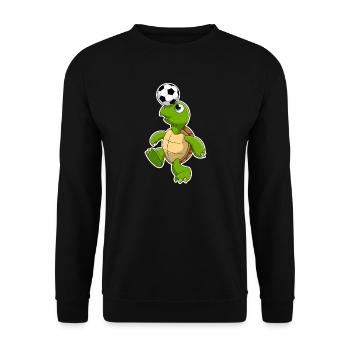 Turtle Football Cartoon - Unisex Sweatshirt - black - Front - Alina (178cm) & Michal (187cm)