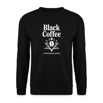 Schwarzer Kaffee-Wiederbelebungsgarten - Unisex Pullover - Schwarz - Vorne - Alina (178cm) & Michal (187cm)