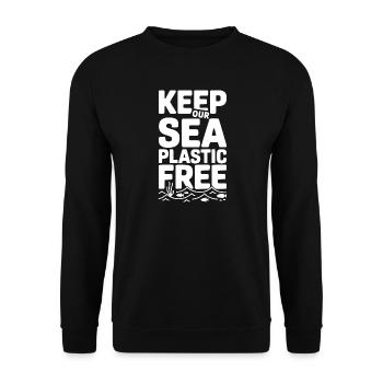Gardez notre mer sans plastique - Sweat-shirt Unisexe - noir - Devant - Alina (178cm) & Michal (187cm)