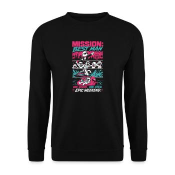 Mission Best Man Epic Weekend - Unisex Sweatshirt - black - Front - Alina (178cm) & Michal (187cm)