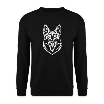 German Shepherd Head Gift Dog Owner - Unisex Sweatshirt - black - Front - Alina (178cm) & Michal (187cm)