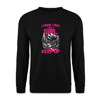 Randonnée comme une fille Randonnée Montagne Alpinisme - Sweat-shirt Unisexe - noir - Devant - Alina (178cm) & Michal (187cm)