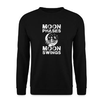  Moon Phases Moon Swings Okkult Wicca Mondphasen - Unisex Pullover - Schwarz - Vorne - Alina (178cm) & Michal (187cm)