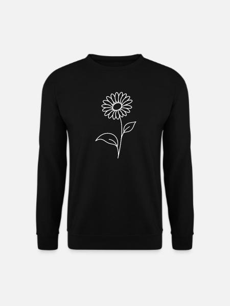Botanische Blume mit feinen Blättern - Unisex Pullover - Schwarz