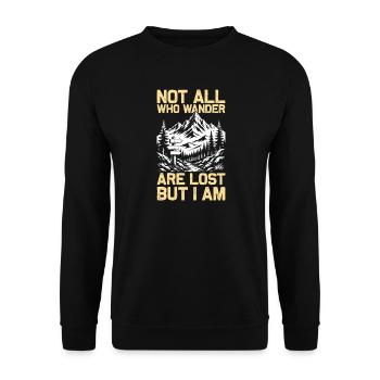 Tous ceux qui se promènent n’ont pas été les gens qui se promènent Randonnée en montagne Alpinisme - Sweat-shirt Unisexe - noir - Devant - Alina (178cm) & Michal (187cm)