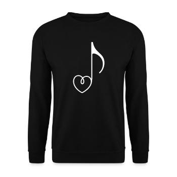 Herznoten-Melodien - Unisex Pullover - Schwarz - Vorne - Alina (178cm) & Michal (187cm)