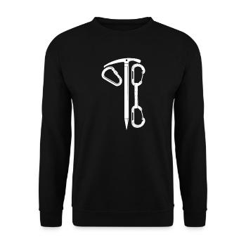 klettern bouldern felsklettern berge Bergsport - Unisex Pullover - Schwarz - Vorne - Alina (178cm) & Michal (187cm)