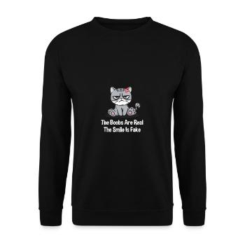 Brüste sind echt - Unisex Pullover - Schwarz - Vorne - Alina (178cm) & Michal (187cm)