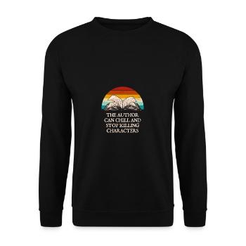 Der Autor kann lustige Buchliebhaber Humor Bookwor - Unisex Pullover - Schwarz - Vorne - Alina (178cm) & Michal (187cm)