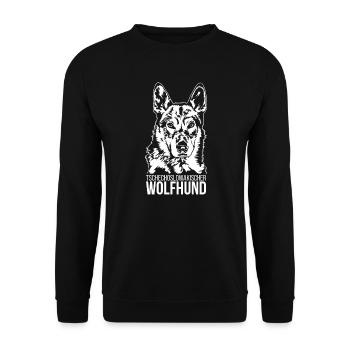 Tschechoslowakischer Wolfhund Portrait Wilsigns - Unisex Pullover - Schwarz - Vorne - Alina (178cm) & Michal (187cm)
