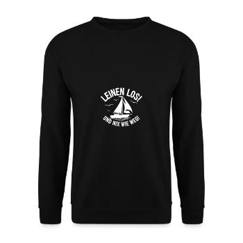 Leinen los und nichts wie weg! Wir legen ab! - Unisex Pullover - Schwarz - Vorne - Alina (178cm) & Michal (187cm)