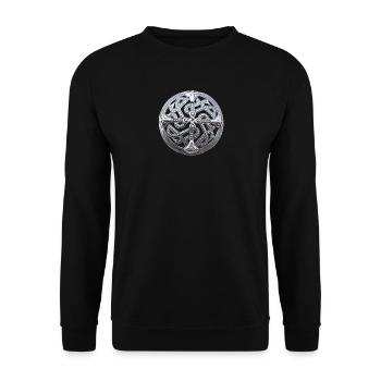 odin shield - Unisex Sweatshirt - black - Front - Alina (178cm) & Michal (187cm)