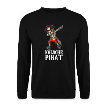 Carnaval Kölle Alaaf Dabbing Squelette Amusant avec Pirate - Sweat-shirt Unisexe - noir - Devant - Alina (178cm) & Michal (187cm)