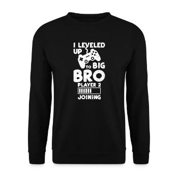 I Leveled Up To Big Bro Player 2 Joining - Bruder - Unisex Pullover - Schwarz - Vorne - Alina (178cm) & Michal (187cm)