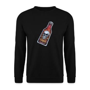 Devil's Chili Sauce - Unisex Sweatshirt - black - Front - Alina (178cm) & Michal (187cm)
