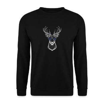 Cerf avec lunettes de soleil - Sweat-shirt Unisexe - noir - Devant - Alina (178cm) & Michal (187cm)