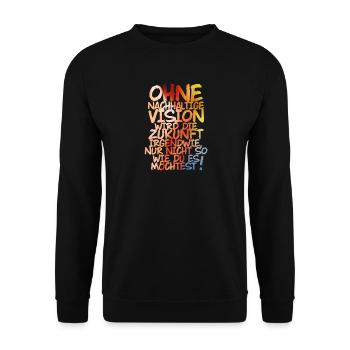 Ohne nachhaltige Vision keine Zukunft! - Unisex Pullover - Schwarz - Vorne - Alina (178cm) & Michal (187cm)