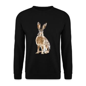 Hunting, Hunting, Hare, Hunting - Unisex Sweatshirt - black - Front - Alina (178cm) & Michal (187cm)