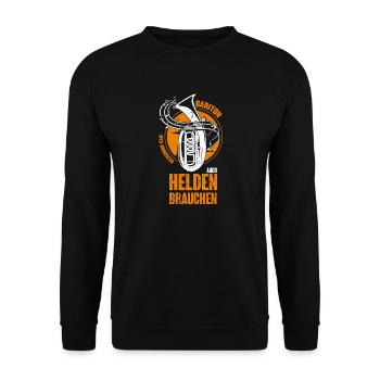 Bariton Musiker Musikverein - Baritonist Geschenk - Unisex Pullover - Schwarz - Vorne - Alina (178cm) & Michal (187cm)