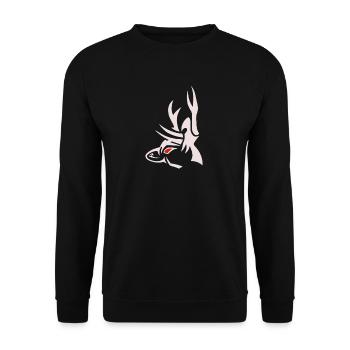 Deer3 1 white - Unisex Sweatshirt - black - Front - Alina (178cm) & Michal (187cm)