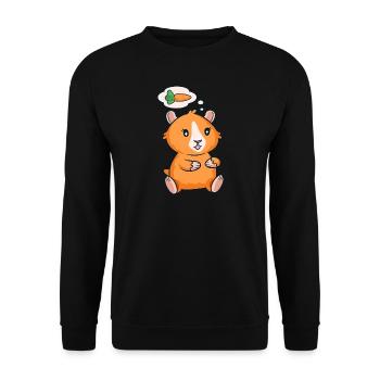 Cochon d’Inde comme carotte Cochon d’Inde - Sweat-shirt Unisexe - noir - Devant - Alina (178cm) & Michal (187cm)