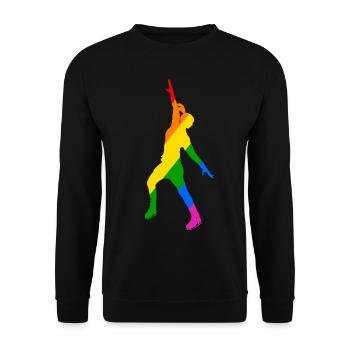 Jeu de couleurs en patinage sur glace - Sweat-shirt Unisexe - noir - Devant - Alina (178cm) & Michal (187cm)