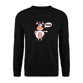 Vache de la réprobation - Sweat-shirt Unisexe - noir - Devant - Alina (178cm) & Michal (187cm)