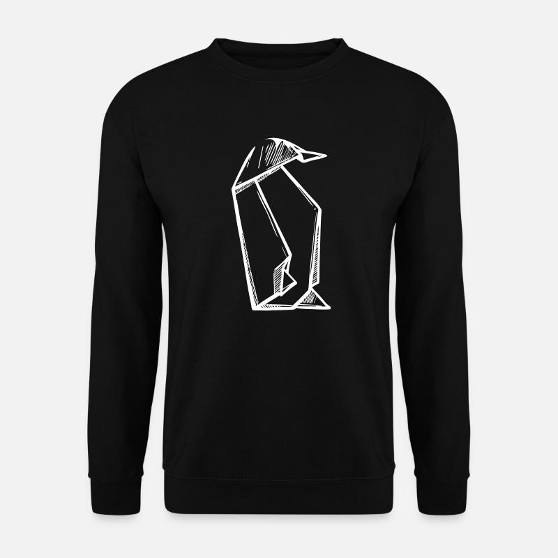 origami pinguin - Unisex Pullover - Schwarz