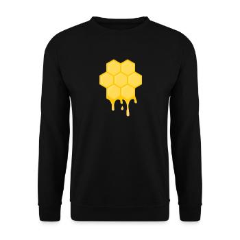 Honig Waben - Unisex Pullover - Schwarz - Vorne - Alina (178cm) & Michal (187cm)