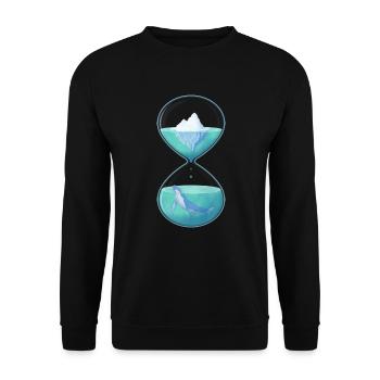 Eisberg Wal Sanduhr - Unisex Pullover - Schwarz - Vorne - Alina (178cm) & Michal (187cm)