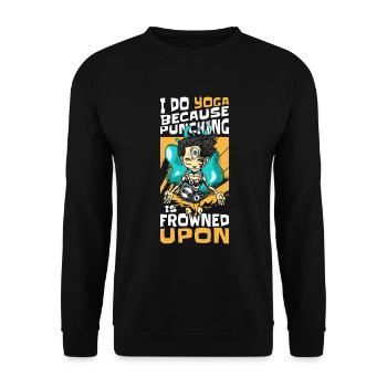 Comic Comics Comic-Strips Nerd - Unisex Pullover - Schwarz - Vorne - Alina (178cm) & Michal (187cm)